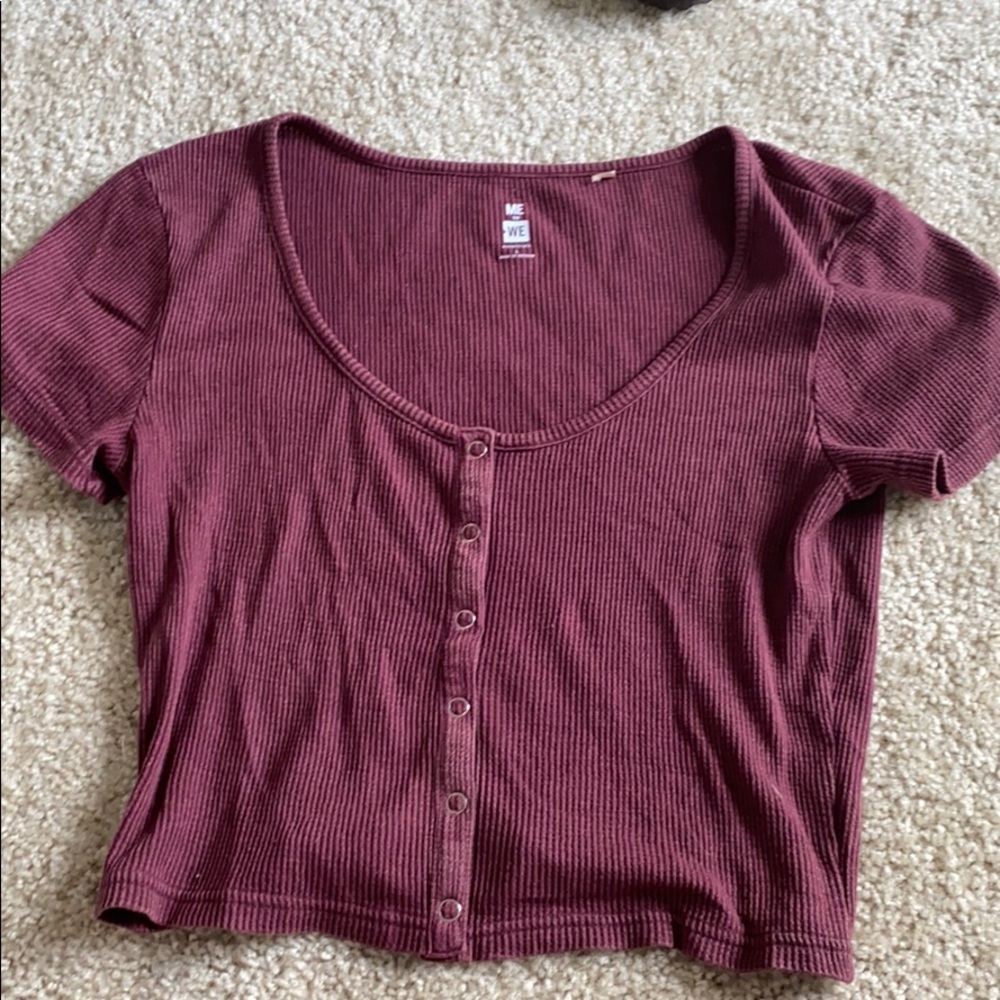 Pacsun maroon cropped shirt
